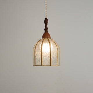 Florace Suspension Vintage en Bois et Verre