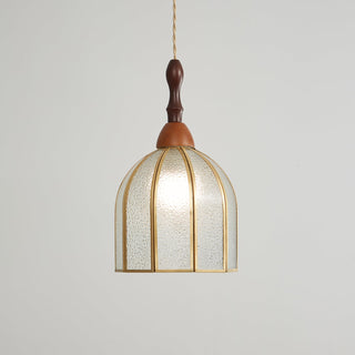 Florace Suspension Vintage en Bois et Verre