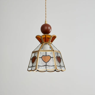 Florace Suspension Vintage en Bois et Verre