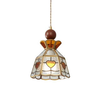 Florace Suspension Vintage en Bois et Verre