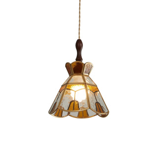 Florace Suspension Vintage en Bois et Verre