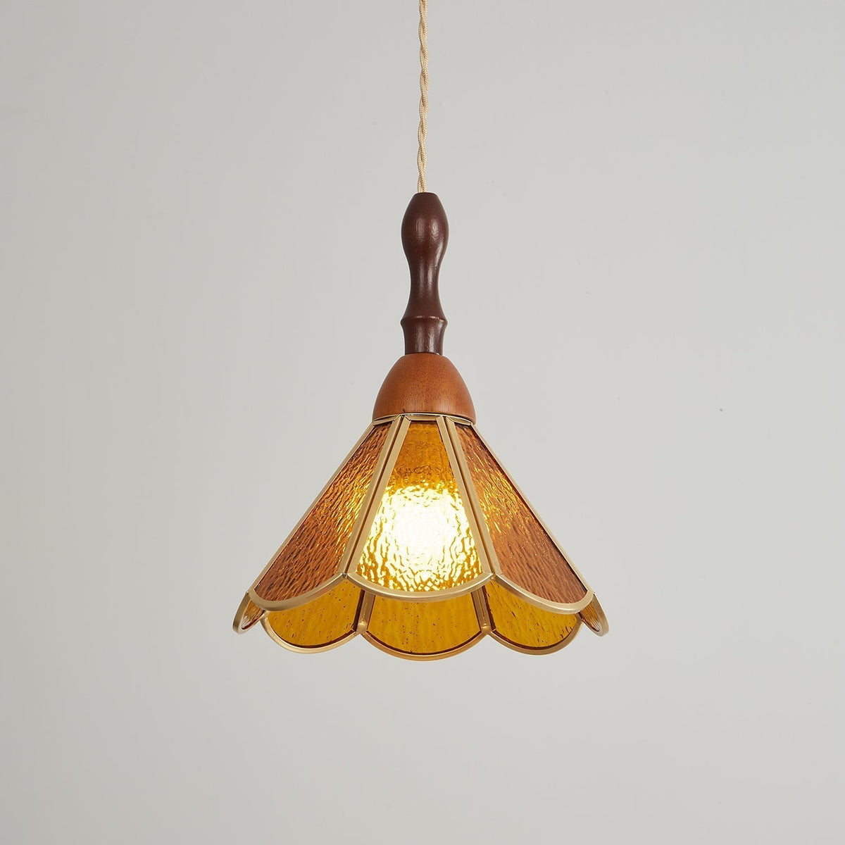 Florace Suspension Vintage en Bois et Verre