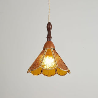 Florace Suspension Vintage en Bois et Verre