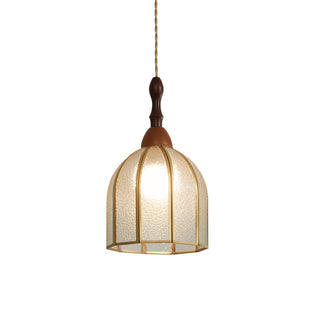 Florace Suspension Vintage en Bois et Verre