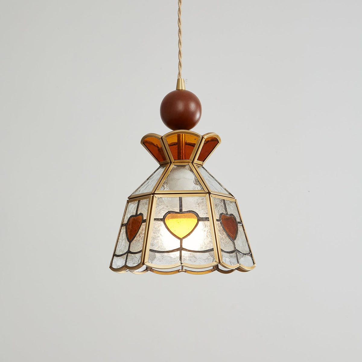Florace Suspension Vintage en Bois et Verre