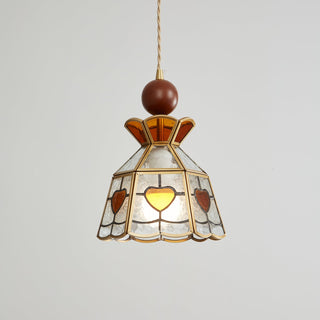 Florace Suspension Vintage en Bois et Verre