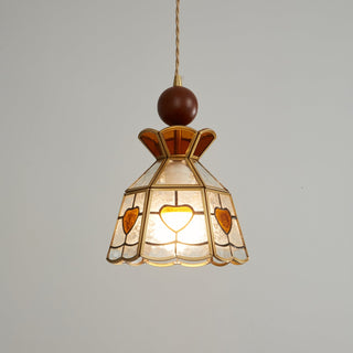 Florace Suspension Vintage en Bois et Verre
