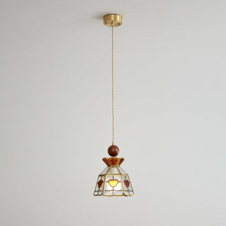 Florace Suspension Vintage en Bois et Verre