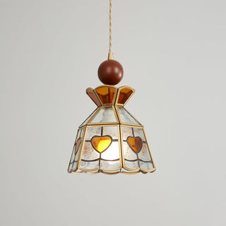 Florace Suspension Vintage en Bois et Verre