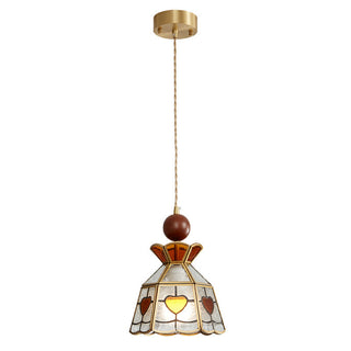 Florace Suspension Vintage en Bois et Verre