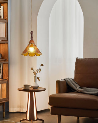 Florace Suspension Vintage en Bois et Verre