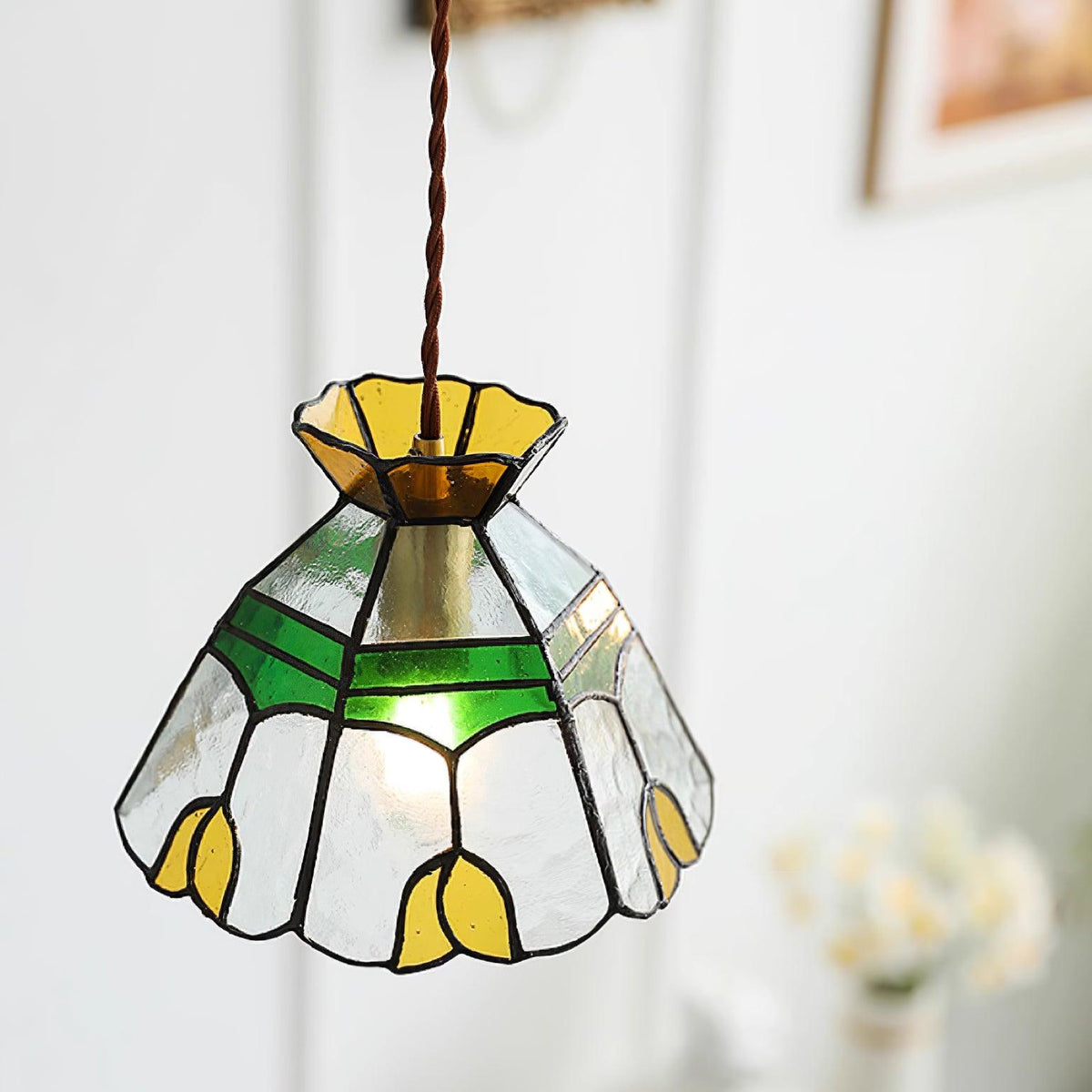 Coriva Pendant Light Stained Glass Mid-century-Neutral Decor