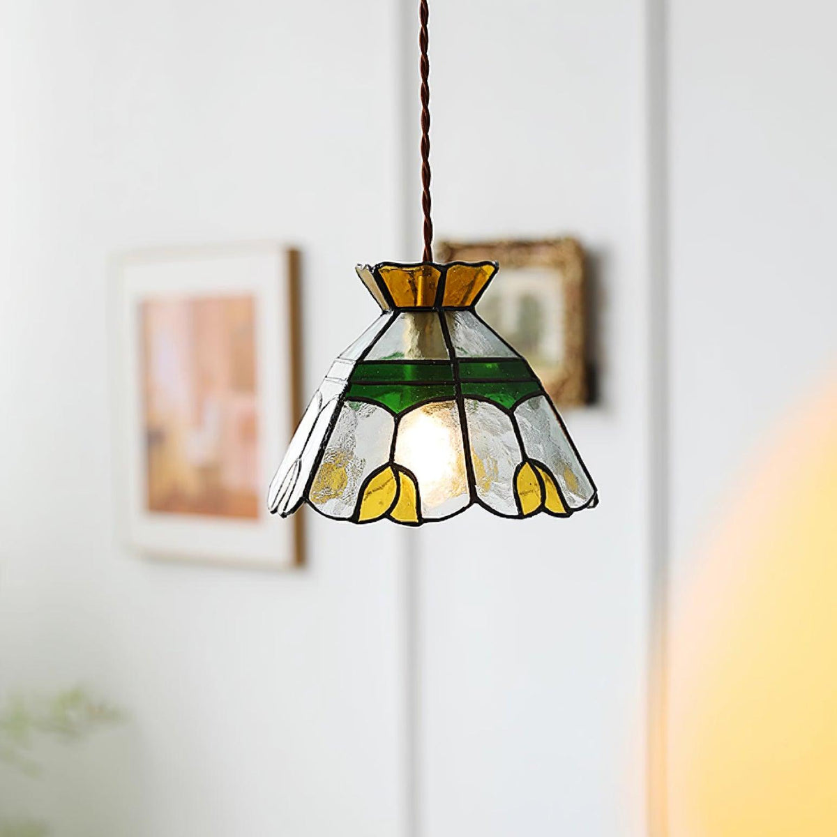 Coriva Pendant Light Stained Glass Mid-century-Neutral Decor