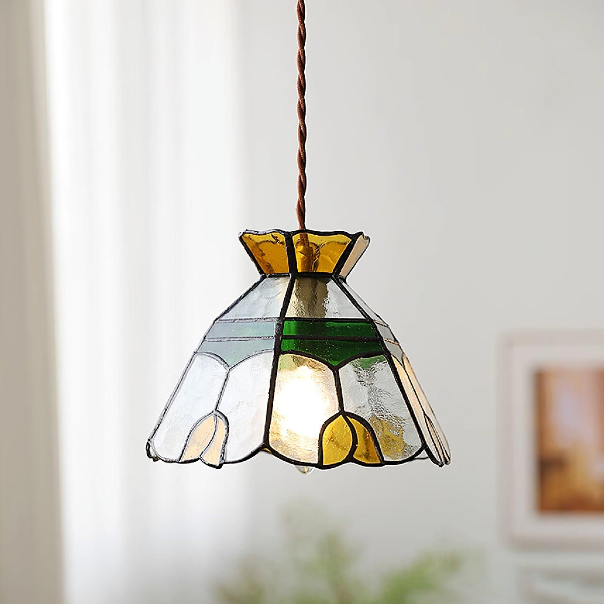 Coriva Pendant Light Stained Glass Mid-century-Neutral Decor