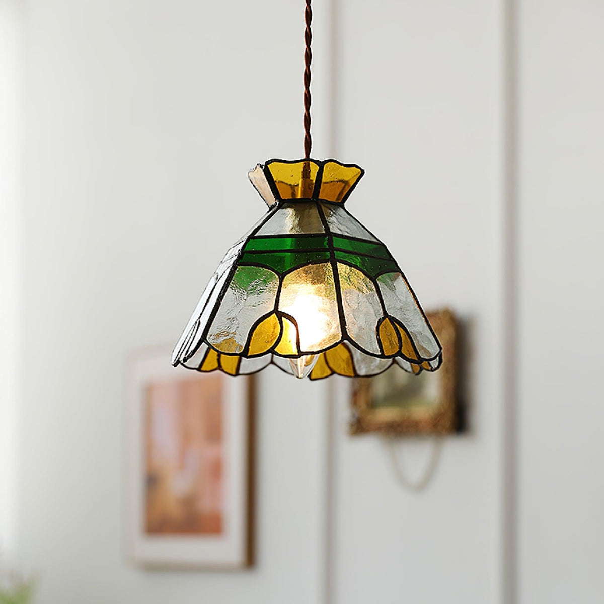 Coriva Pendant Light Stained Glass Mid-century-Neutral Decor
