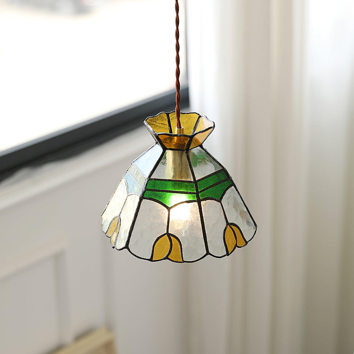 Coriva Pendant Light Stained Glass Mid-century-Neutral Decor