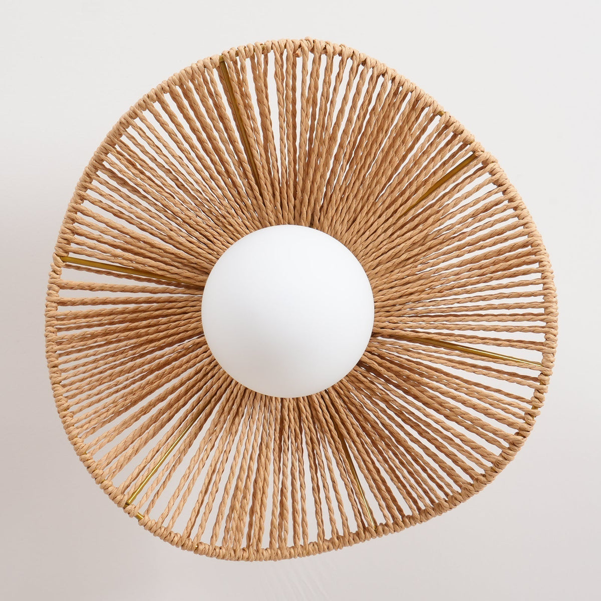 Fynora Woven Semi Flush Ceiling Light-Neutral Decor