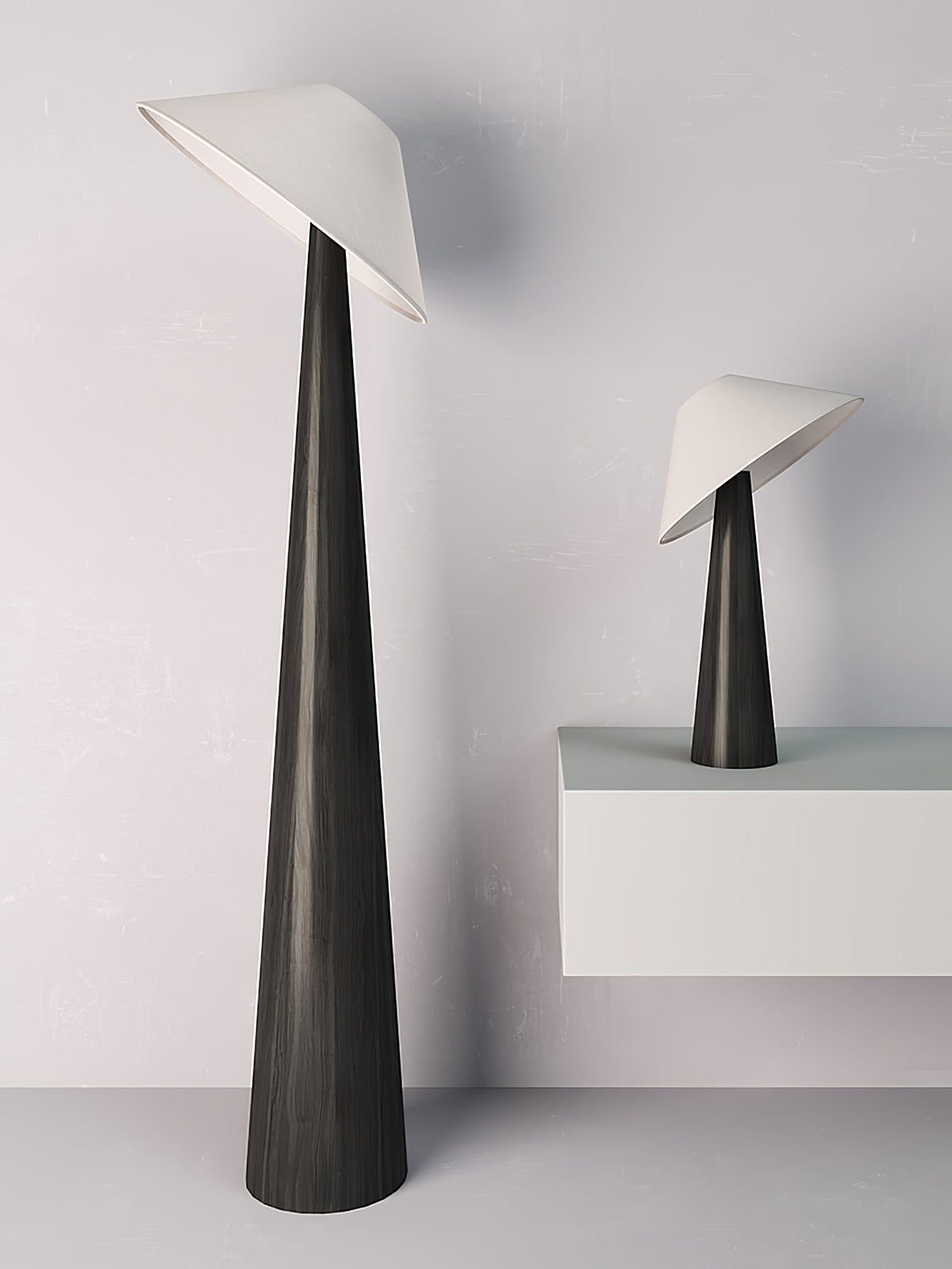 Apex Lampadaire en Bois Taperé