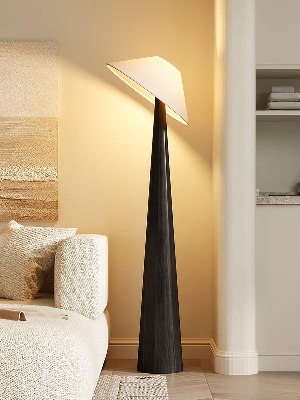 Apex Lampadaire en Bois Taperé