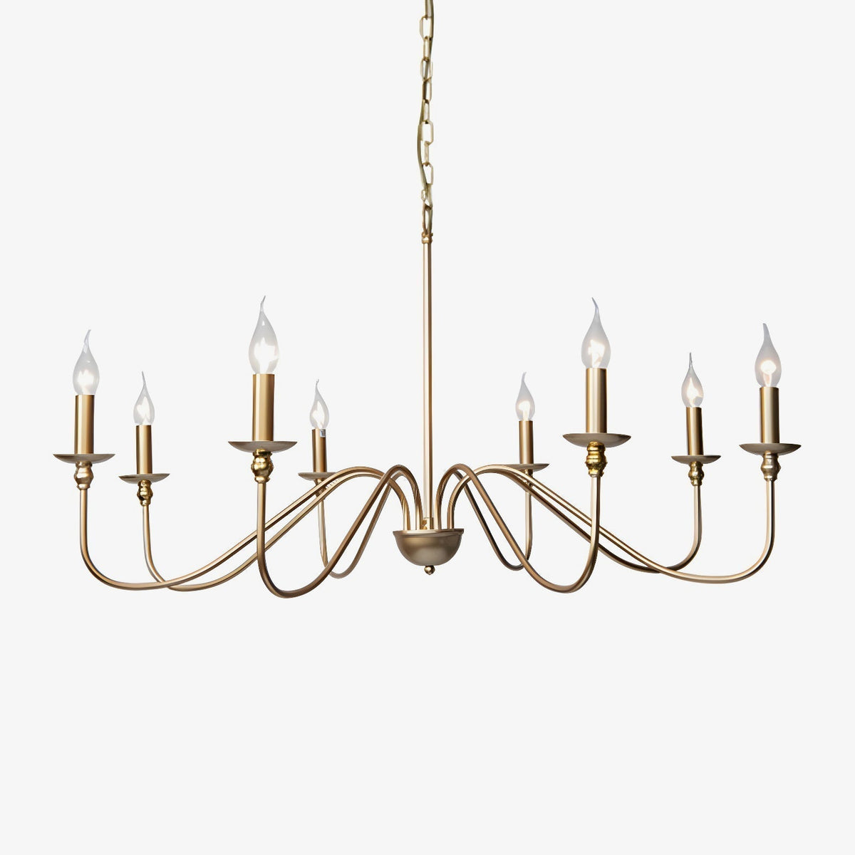 Vivio Lustre Bougie Dorée Bras Courbés