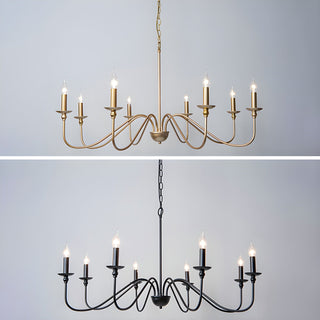 Lustra Lustre Bougie Dorée Bras Courbés