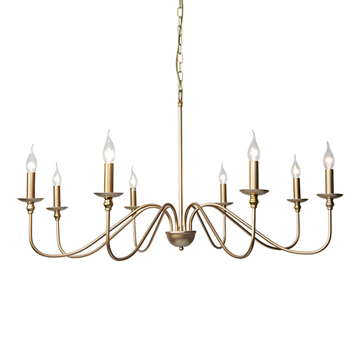 Vivio Lustre Bougie Dorée Bras Courbés