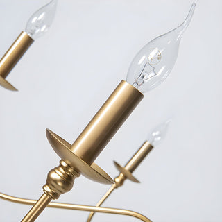 Lustra Lustre Bougie Dorée Bras Courbés