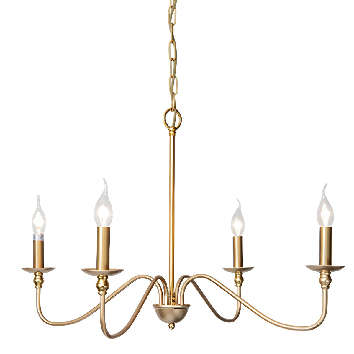 Vivio Lustre Bougie Dorée Bras Courbés