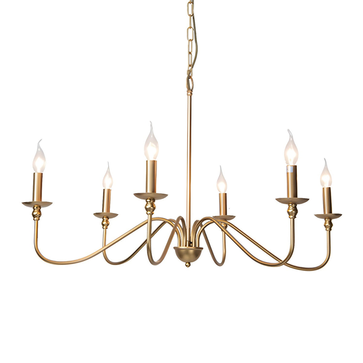 Vivio Lustre Bougie Dorée Bras Courbés