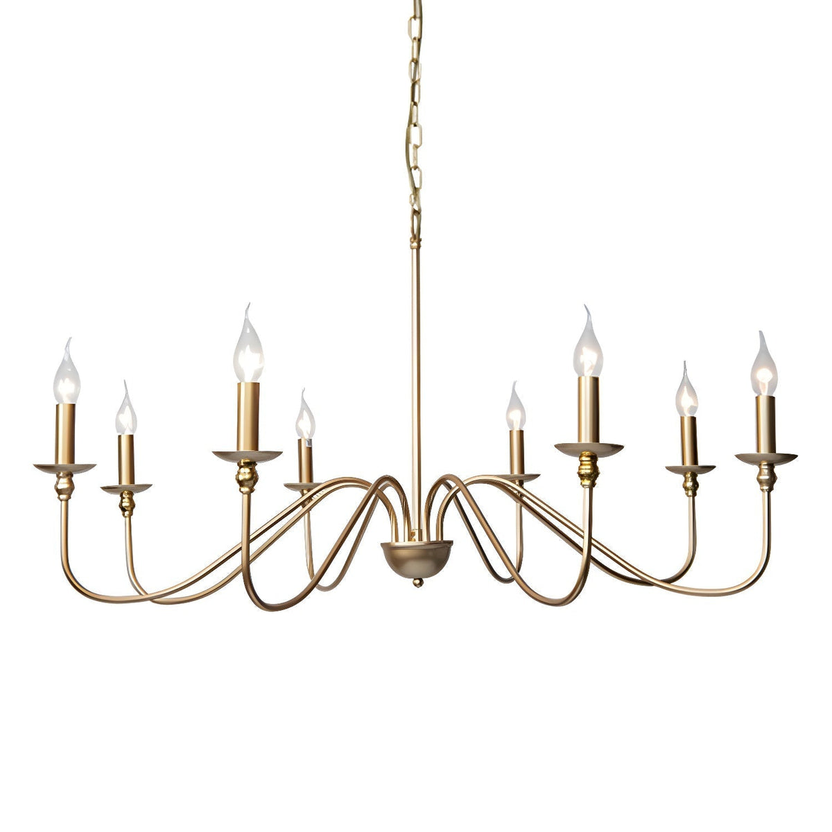 Vivio Lustre Bougie Dorée Bras Courbés