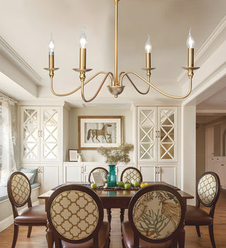 Lustra Lustre Bougie Dorée Bras Courbés