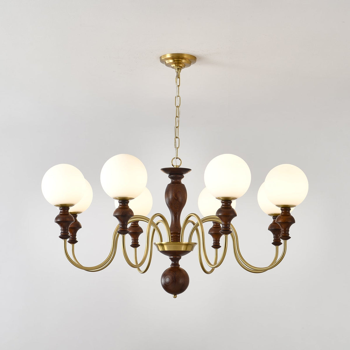 Darenoris Lustre Bois Laiton Globe Intemporel