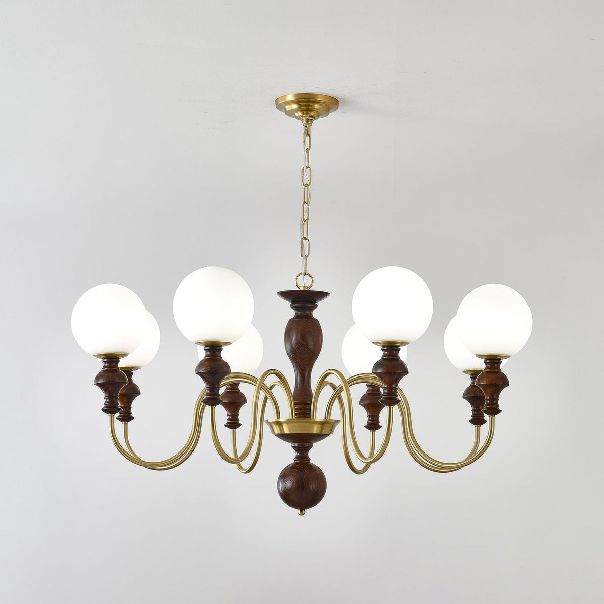 Darenoris Lustre Bois Laiton Globe Intemporel