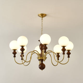Lustra Lustre Bois Laiton Globe Intemporel
