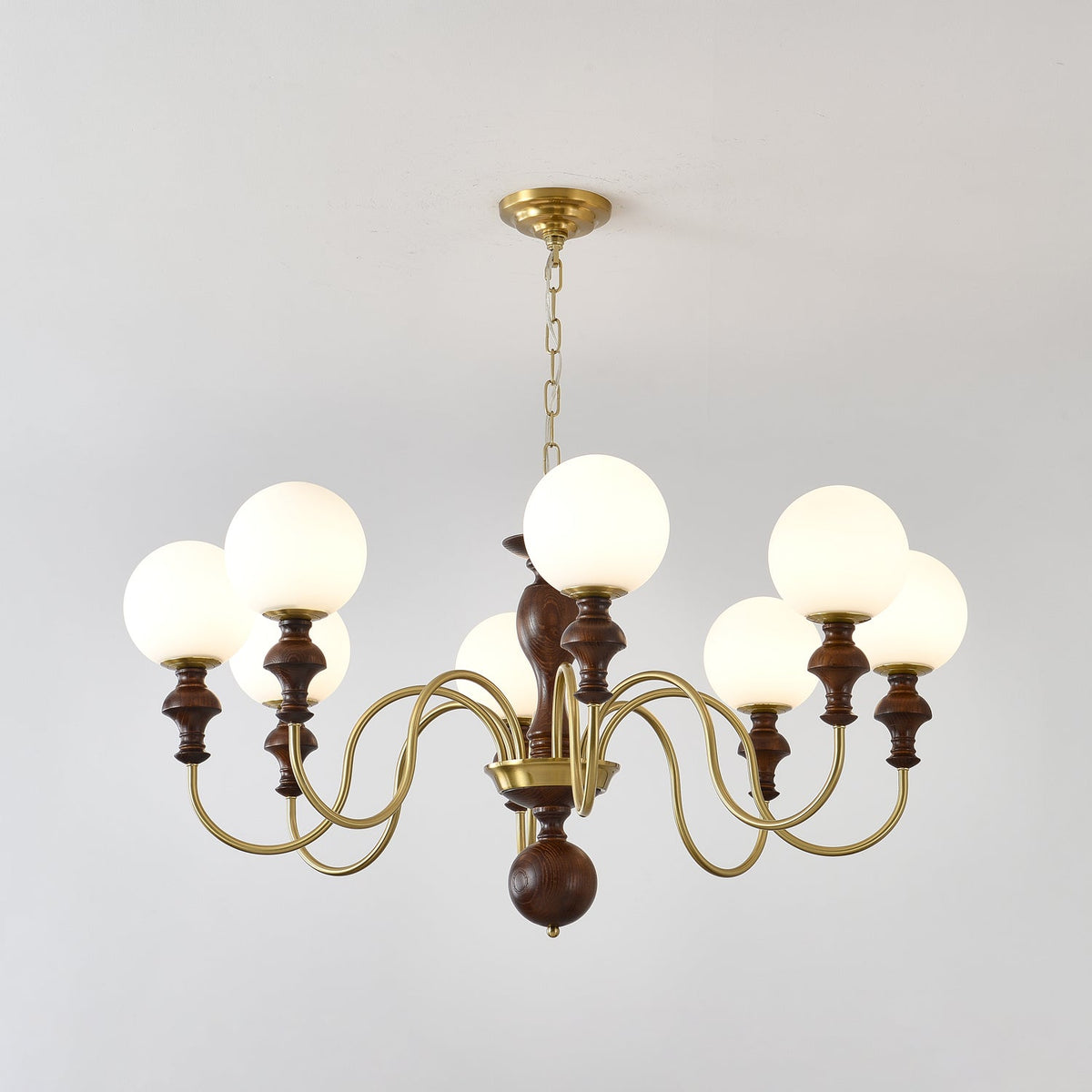 Darenoris Lustre Bois Laiton Globe Intemporel