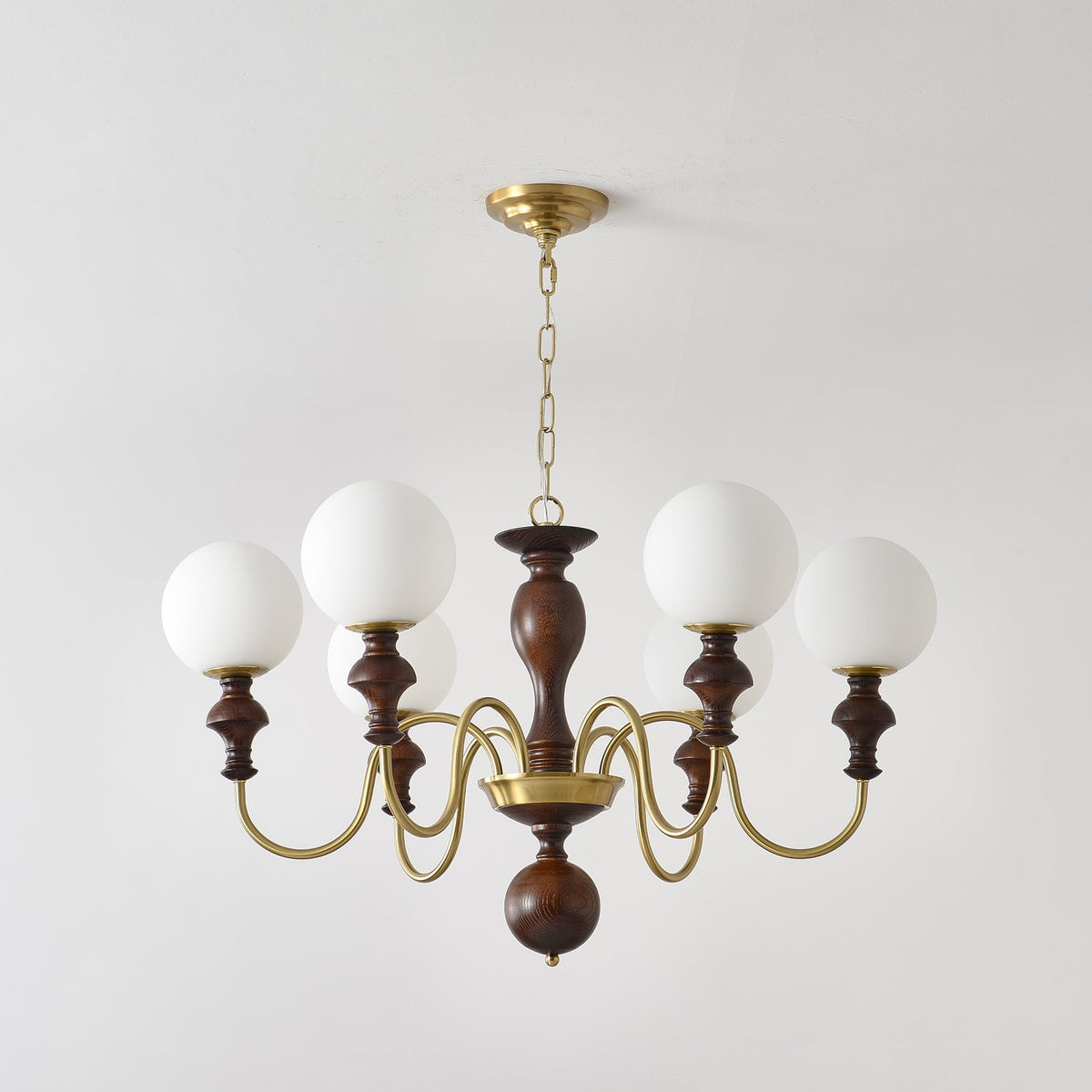Darenoris Lustre Bois Laiton Globe Intemporel
