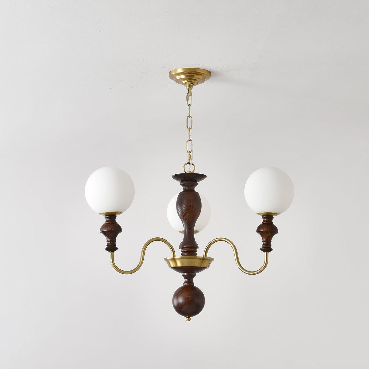 Darenoris Lustre Bois Laiton Globe Intemporel