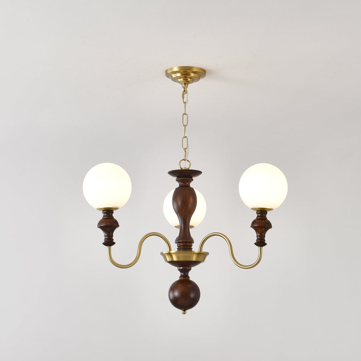 Darenoris Lustre Bois Laiton Globe Intemporel