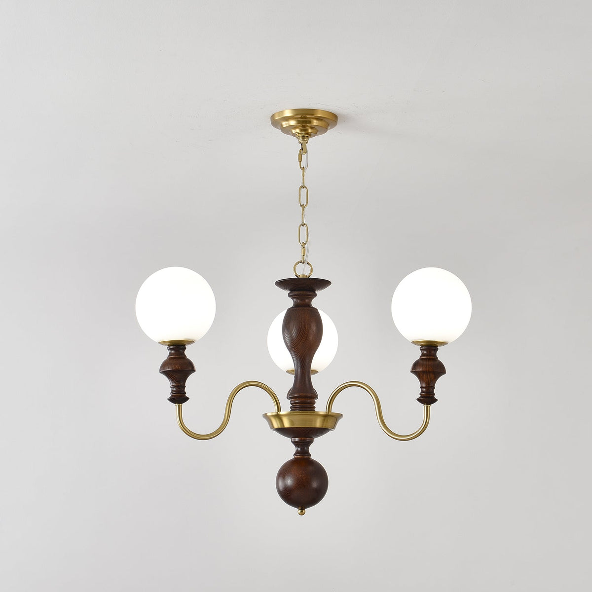 Darenoris Lustre Bois Laiton Globe Intemporel
