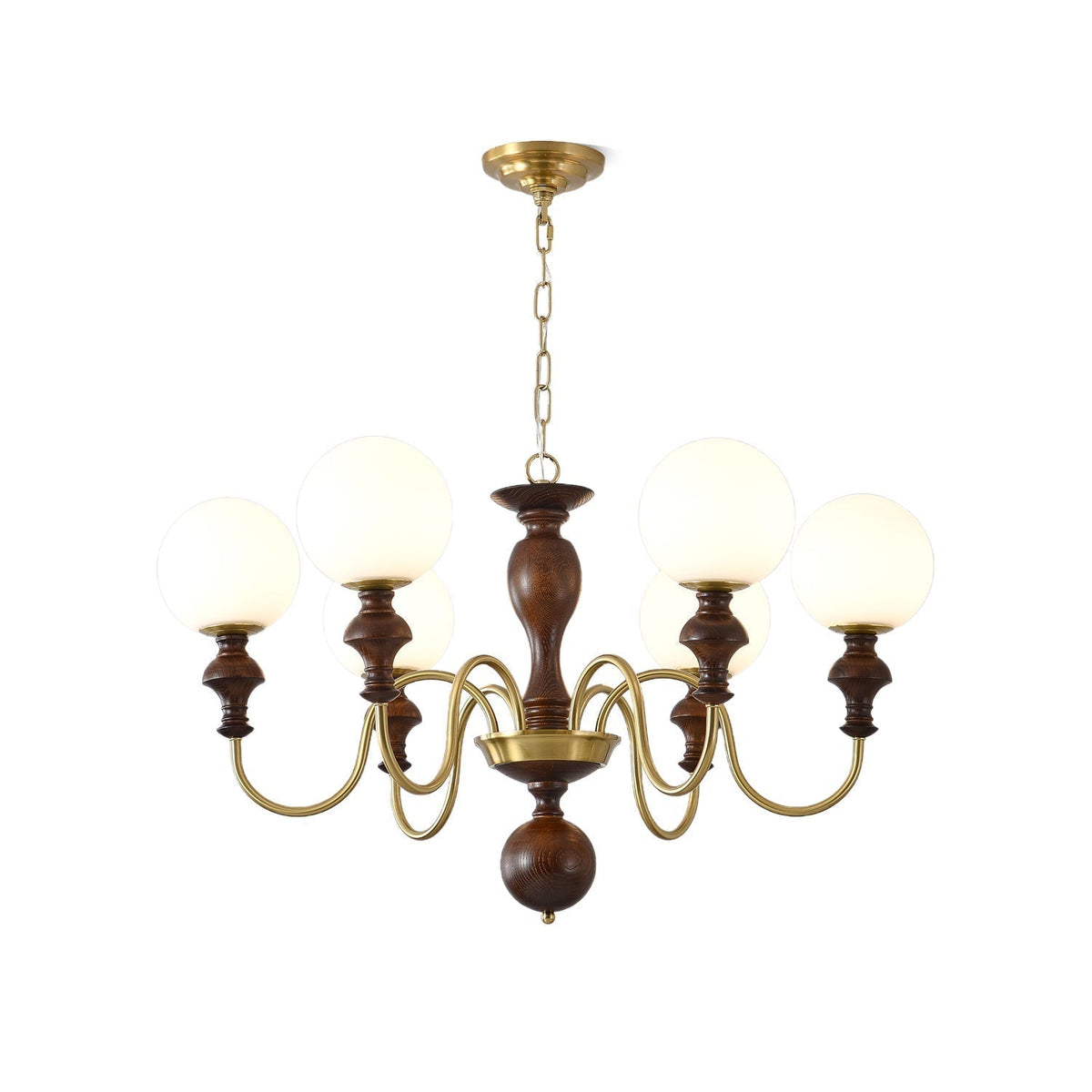 Darenoris Lustre Bois Laiton Globe Intemporel