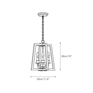Tinsley Ancien Ouvrir Cadre Bois Lumière Pendentif