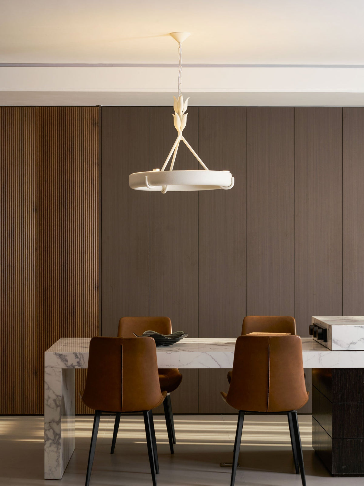 Tinsley Plaster Chandelier-Neutral Decor