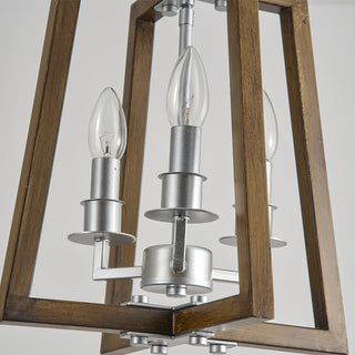Tinsley Ancien Ouvrir Cadre Bois Lumière Pendentif