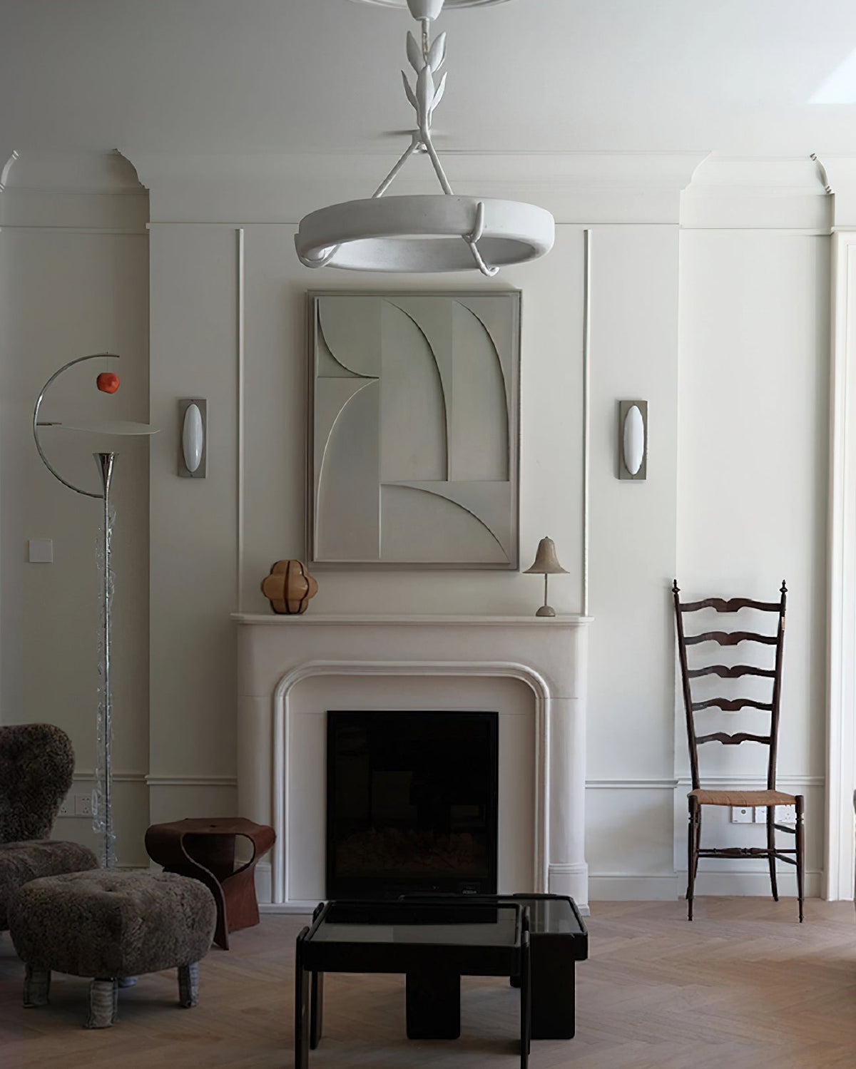 Tinsley Plaster Chandelier-Neutral Decor