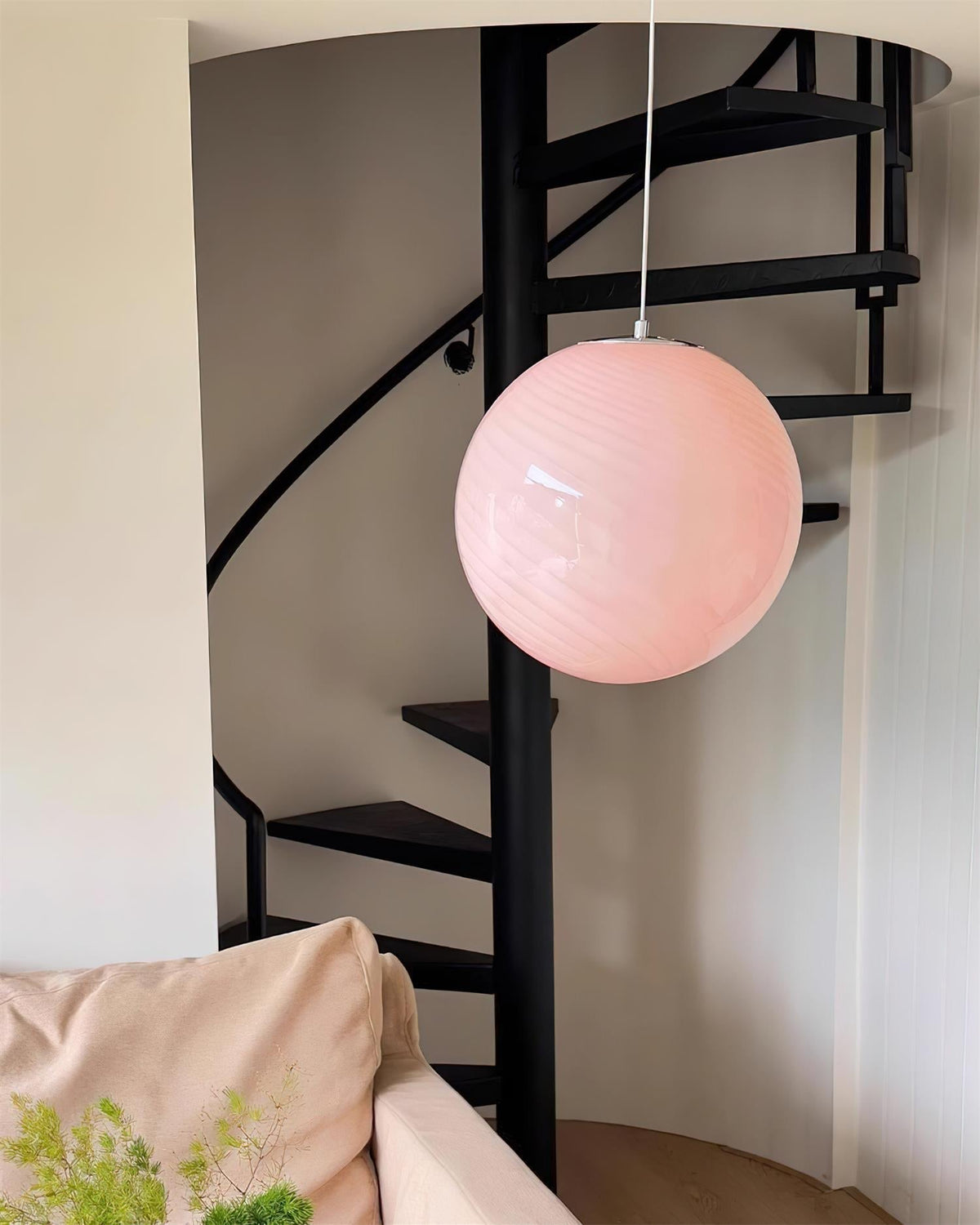 Dorvian Pendant Lamp Glass Globe Blue Modern-Neutral Decor