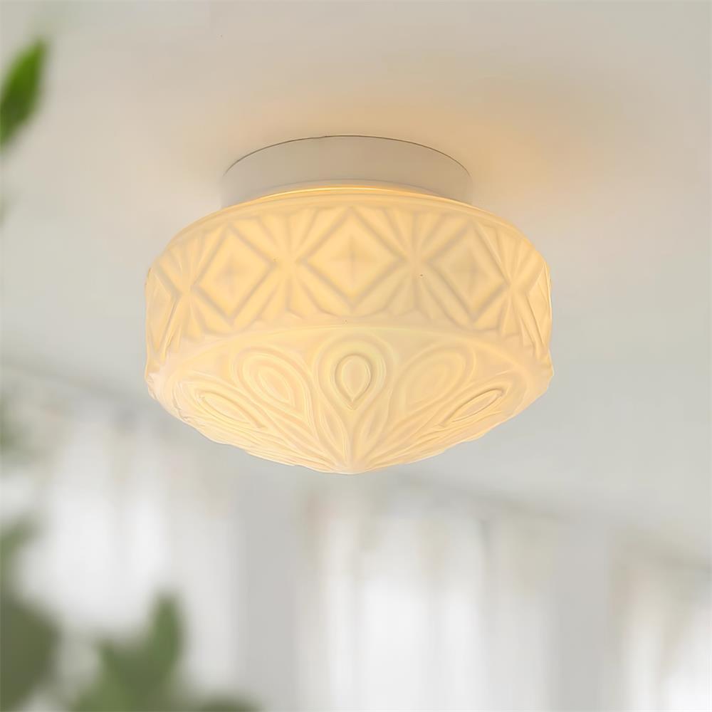 Evale Frosted Glass Flush Mount Ceiling Light-Neutral Decor