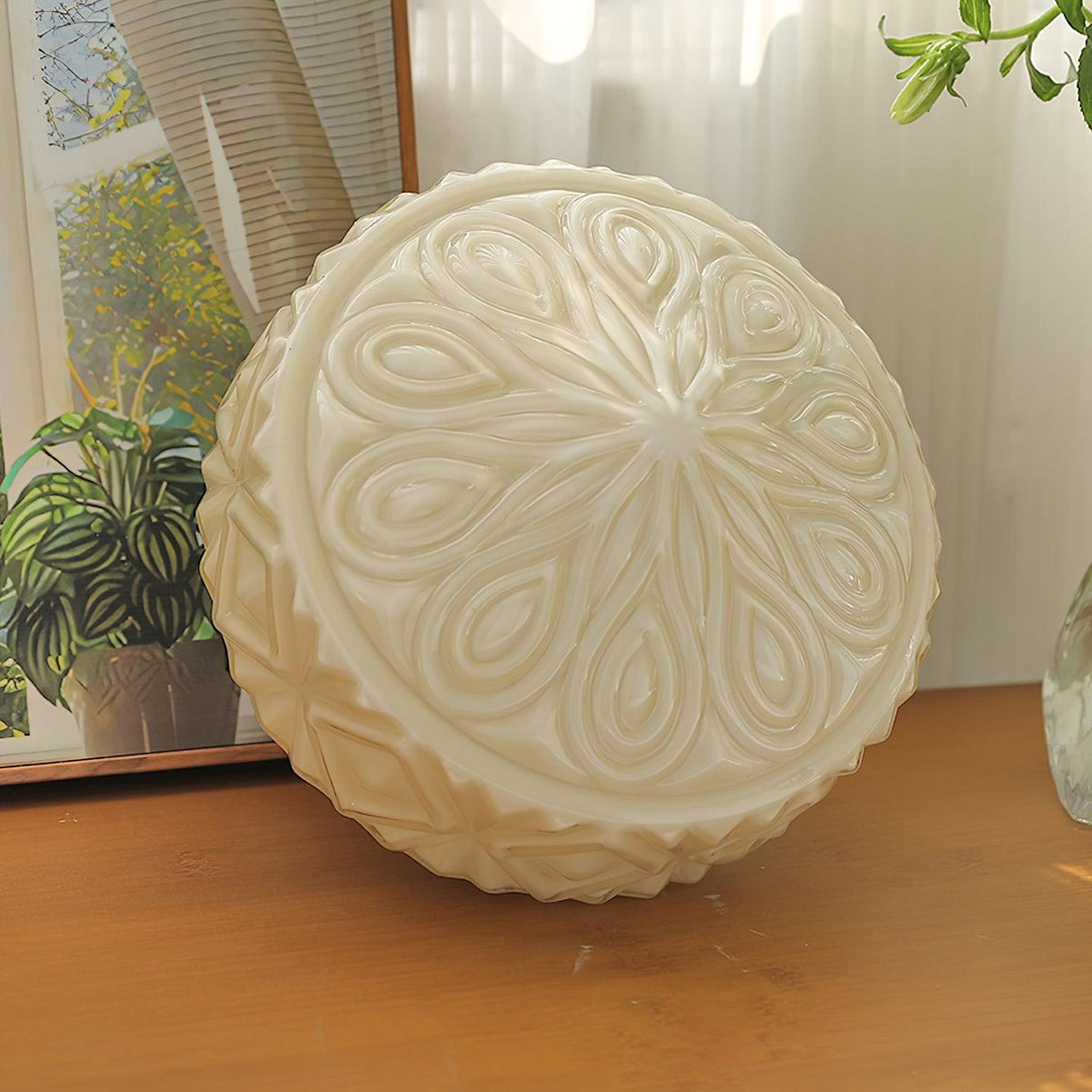 Evale Frosted Glass Flush Mount Ceiling Light-Neutral Decor