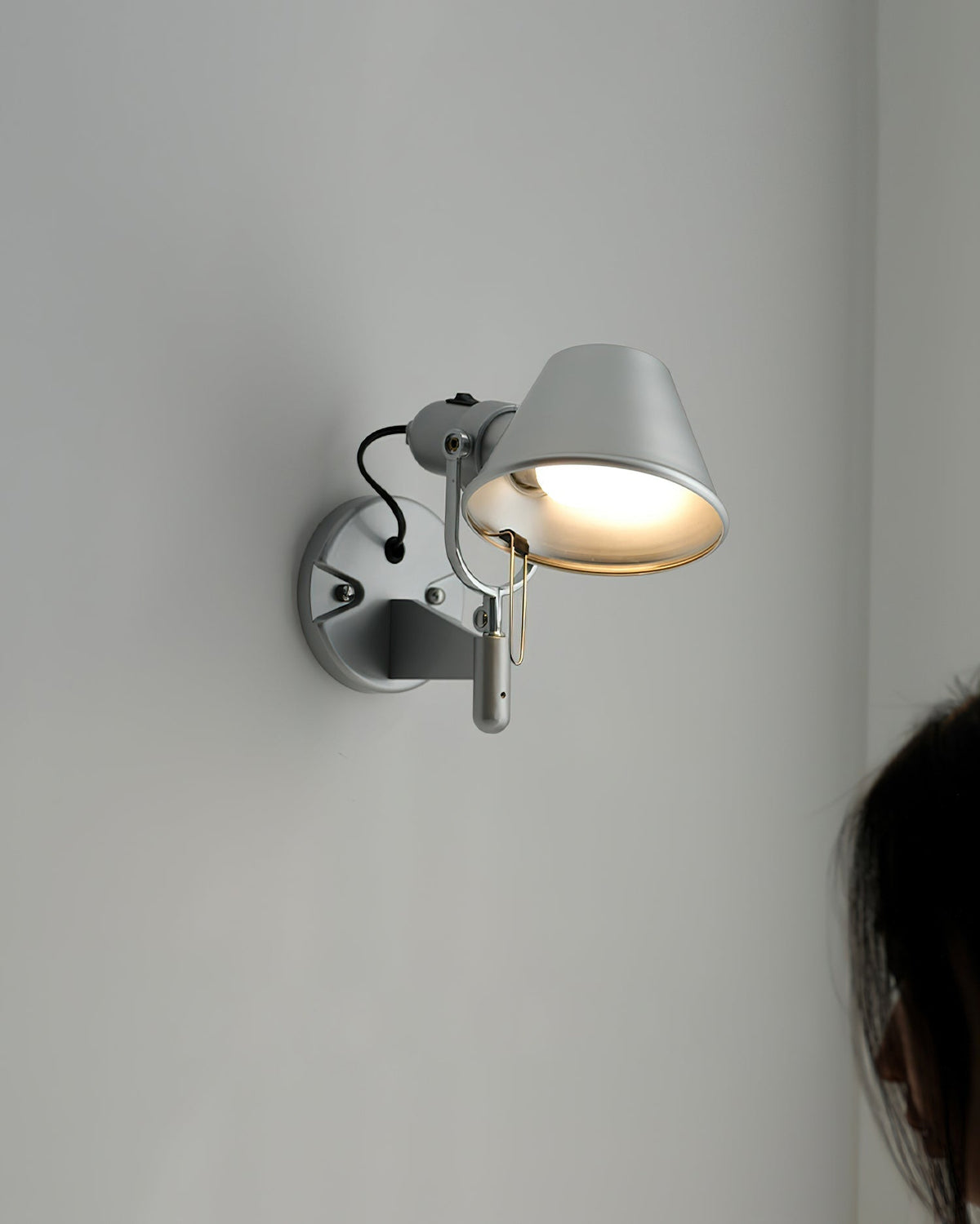 Wall Lamp Metal Body Conical Shade Adjustable Modern Minimalist-Neutral Decor
