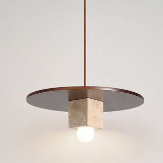 Ucariel Géométrique Travertin Pendentif Lumière