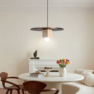 Ucariel Géométrique Travertin Pendentif Lumière